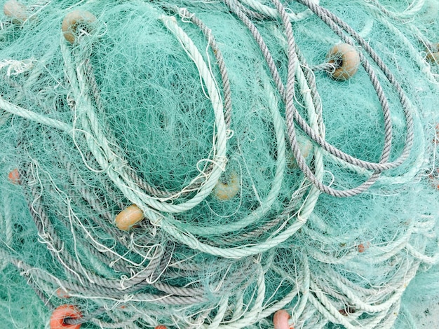 Fotografia completa de redes de pesca