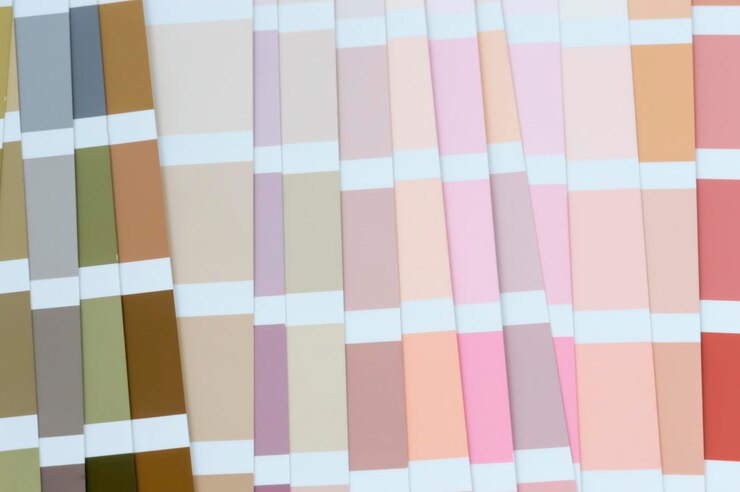 Foto fotografia completa de uma amostra a cores