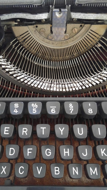 Foto fotografia completa de uma máquina de escrever