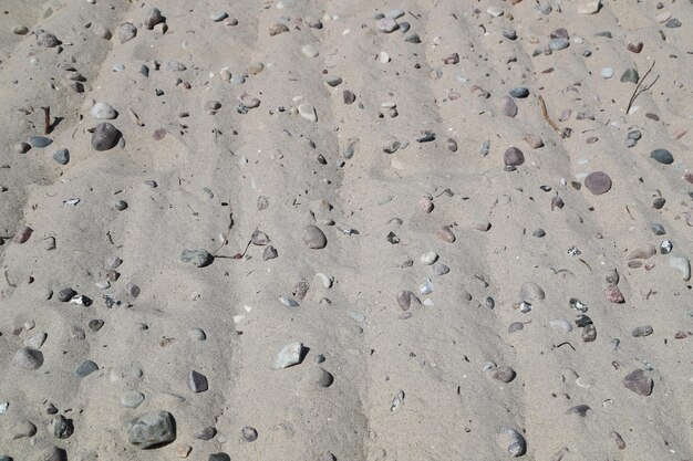 Foto fotografia completa de uma praia de areia em um dia ensolarado