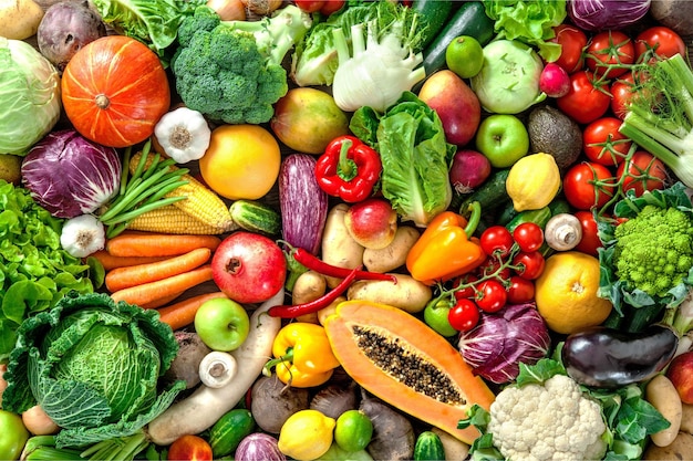 Foto fotografia completa de vegetais à venda na barraca do mercado