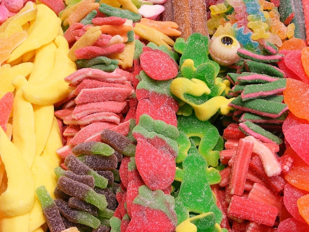 Foto fotografía completa de los dulces de colores
