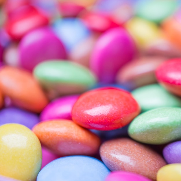 Fotografía completa de los dulces de colores