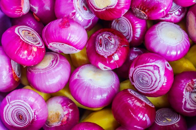 Foto fotografía completa de los dulces rosados