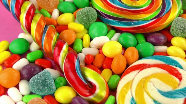 Foto fotografía completa de dulces de varios colores