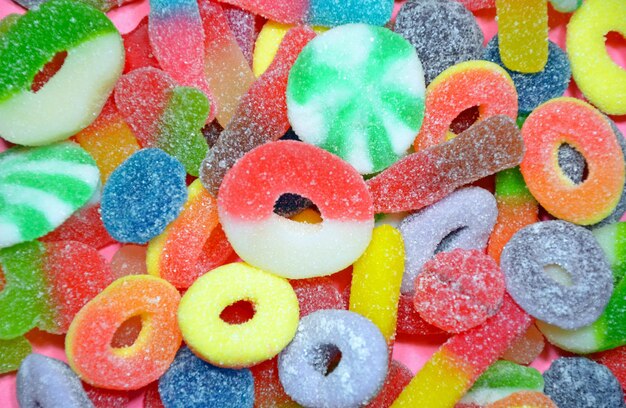 Foto fotografía completa de dulces de varios colores