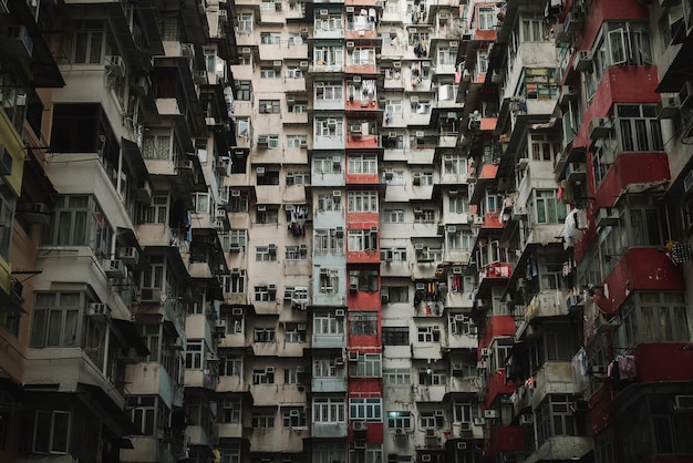 Fotografía completa de los edificios residenciales
