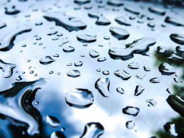 Foto fotografía completa de gotas de agua en el vidrio