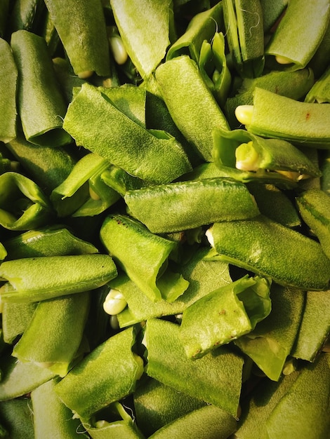 Foto fotografía completa de una hoja picada