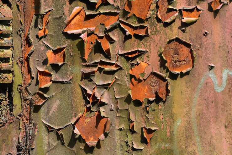 Foto fotografía completa de hojas secas en metal oxidado