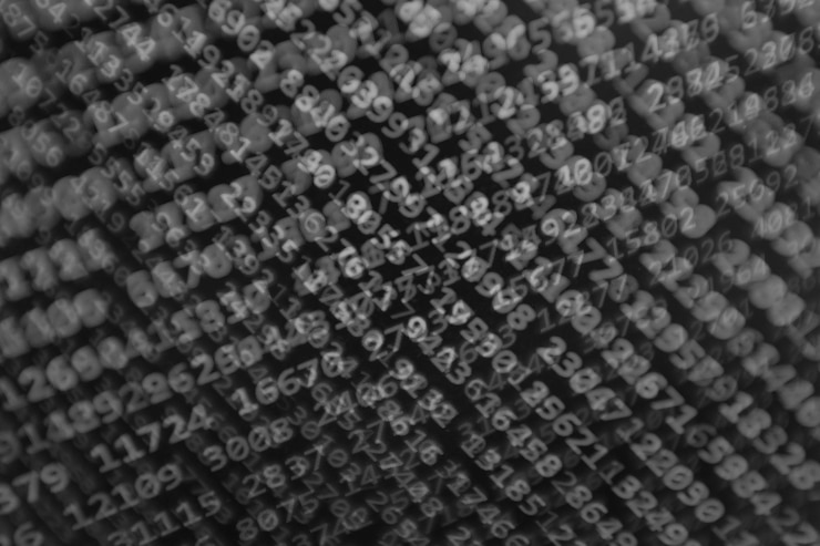Foto fotografía completa de los números digitales en la pantalla