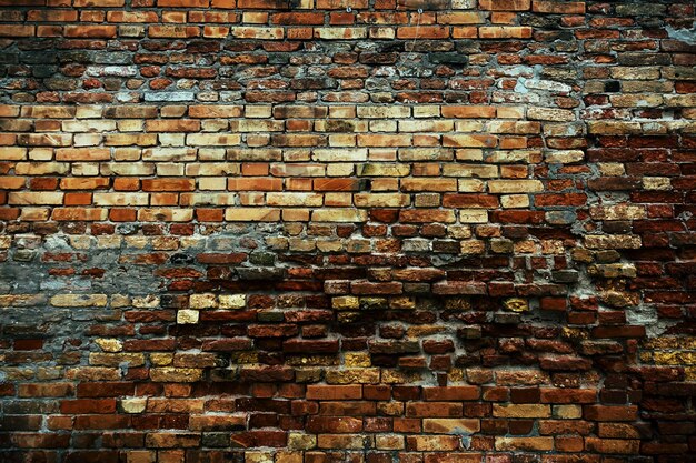 Fotografía completa de la pared de ladrillo