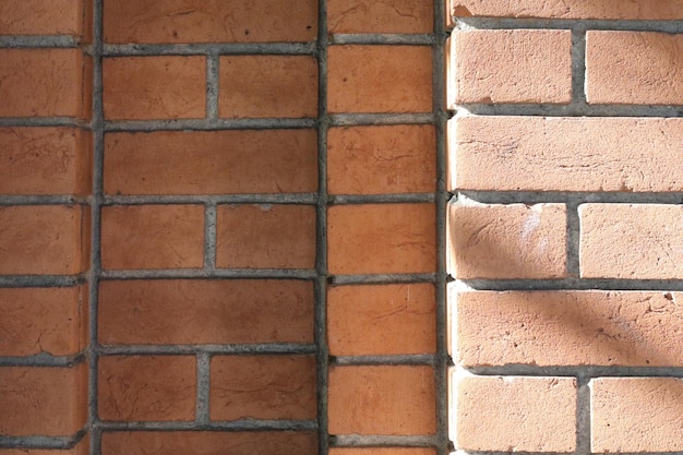 Fotografía completa de la pared de ladrillo