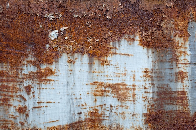 Foto fotografía completa de una pared de metal oxidado