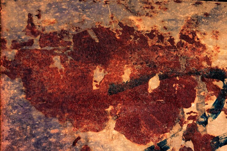 Foto fotografía completa de una pared metálica desgastada