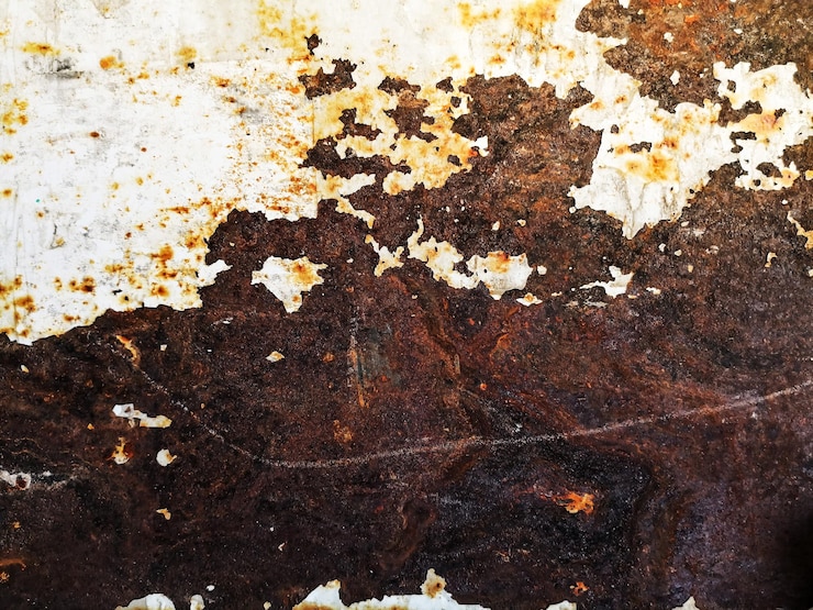 Foto fotografía completa de la pared oxidada