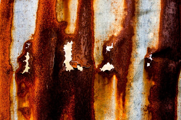 Foto fotografía completa de la pared oxidada