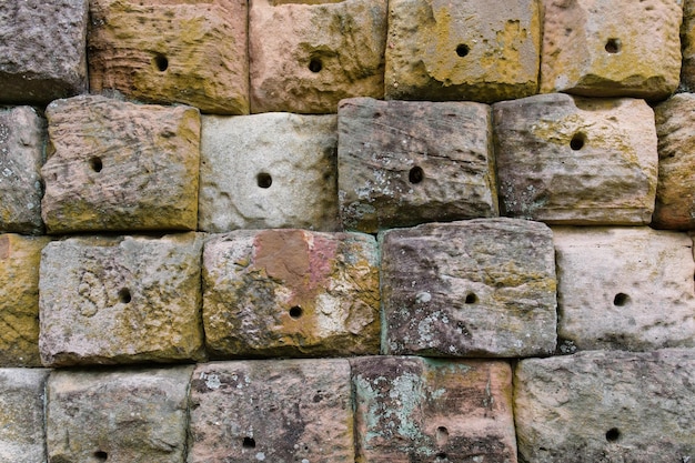 Foto fotografía completa de la pared de piedra
