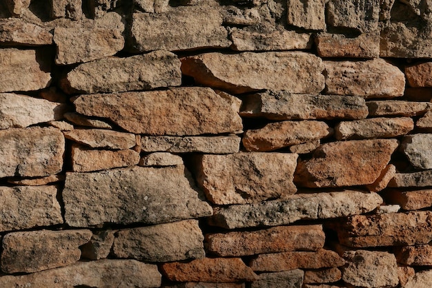 Fotografía completa de la pared de piedra
