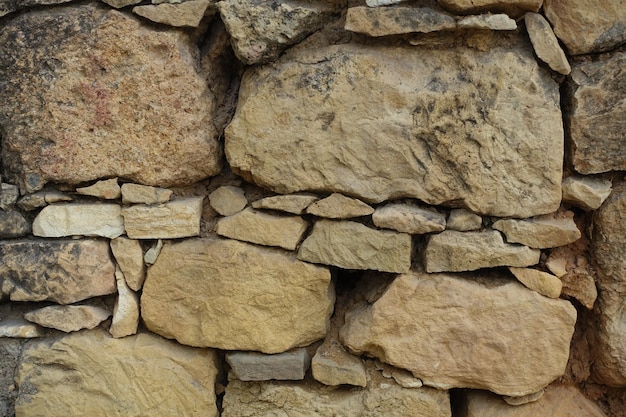 Fotografía completa de la pared de piedra