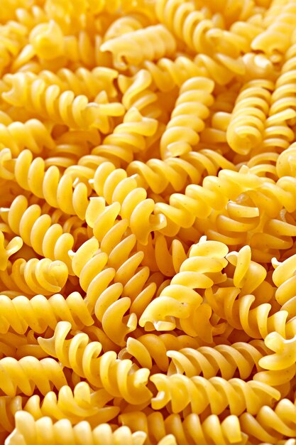 Foto fotografía completa de la pasta de fusilli