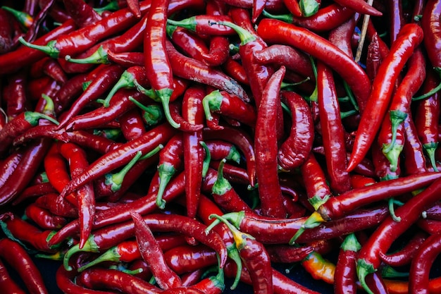 Fotografía completa de los pimientos rojos