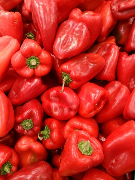 Fotografía completa de los pimientos rojos