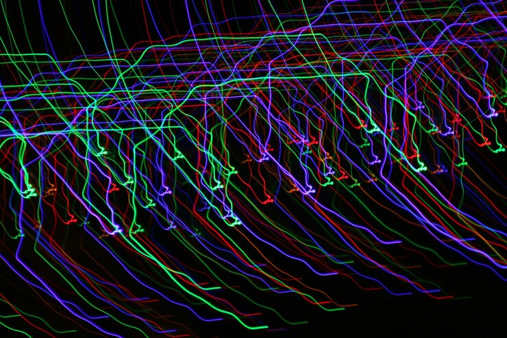 Foto fotografía completa de los rastros de luz
