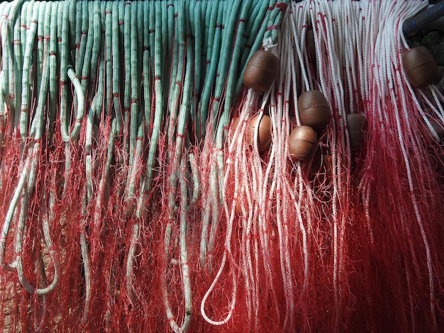 Foto fotografía completa de la red de pesca