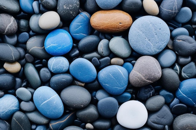 Fotografía completa de las rocas azules