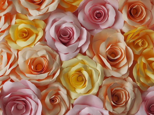 Fotografía completa de las rosas de papel