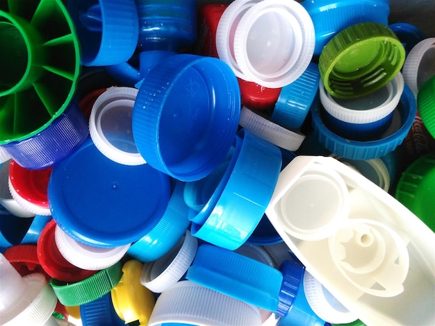 Foto fotografía completa de las tapas de plástico