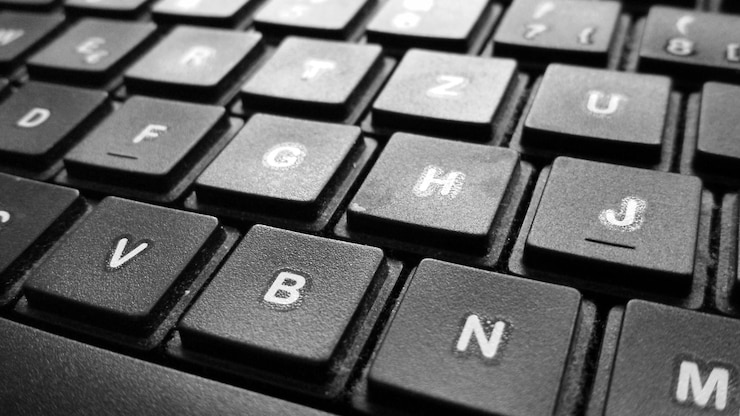 Foto fotografía completa del teclado de la computadora