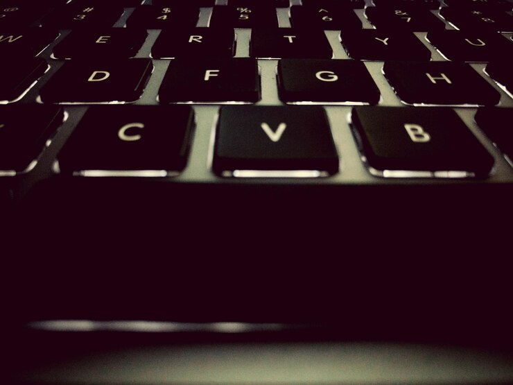 Foto fotografía completa del teclado de la computadora