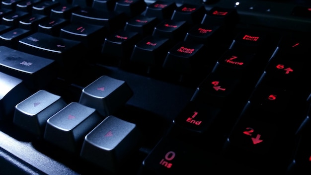Fotografía completa del teclado de un juego de computadora