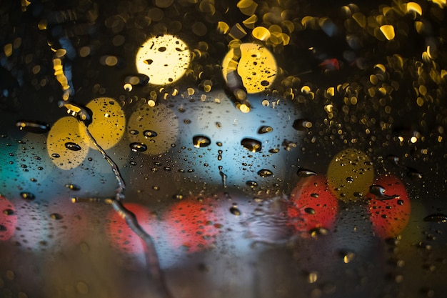 Foto fotografía completa de una ventana de vidrio mojado