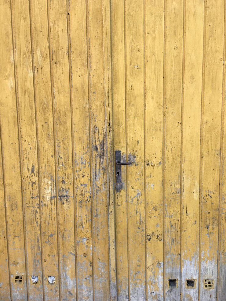 Foto fotografía completa de una vieja valla de madera
