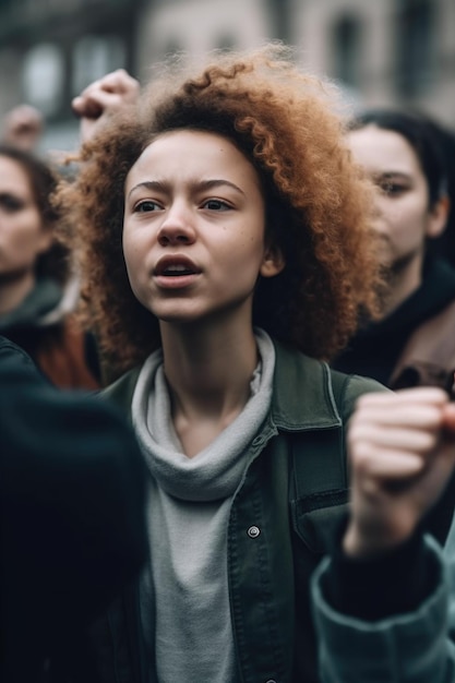 Fotografia cortada de um grupo de ativistas em protesto