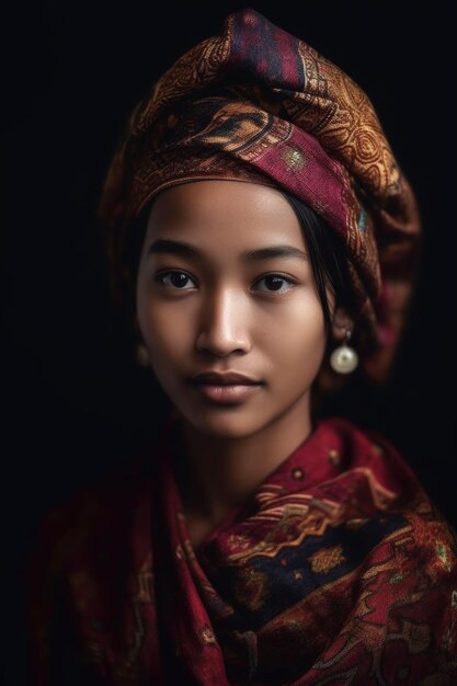 Fotografia cortada de uma jovem vestindo roupas tradicionais