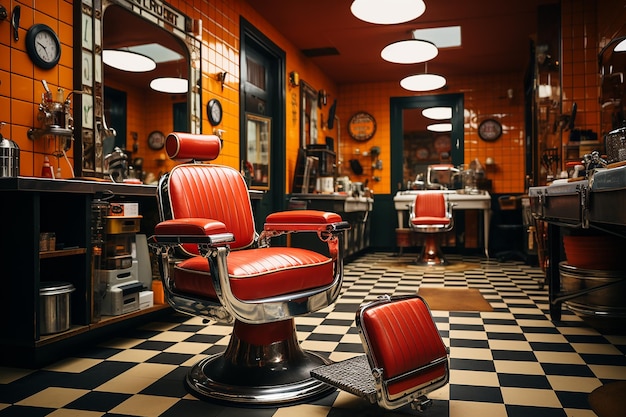 Fotografía de crónicas de barbería de un fondo de barbería en estilo retro