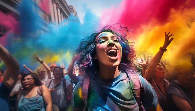 Fotografia da celebração do dia internacional do orgulho do festival