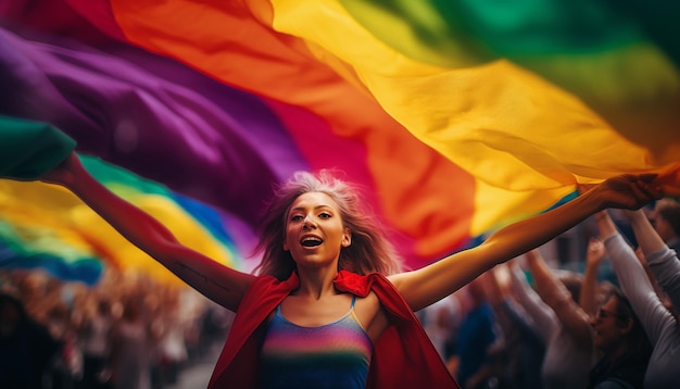 Fotografia da celebração do dia internacional do orgulho do festival