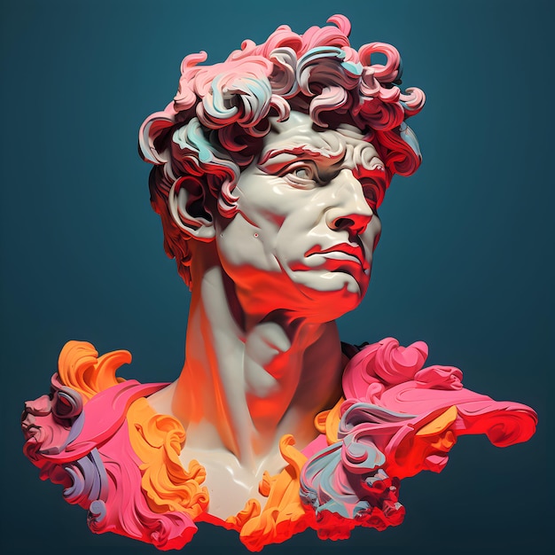 Fotografía David Michelangelo low poly art David Michelangelo escultura generativa ai