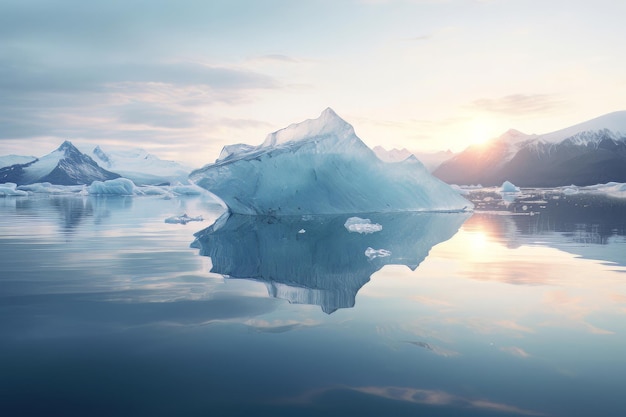 Fotografia de água de gelo brilhante glacial