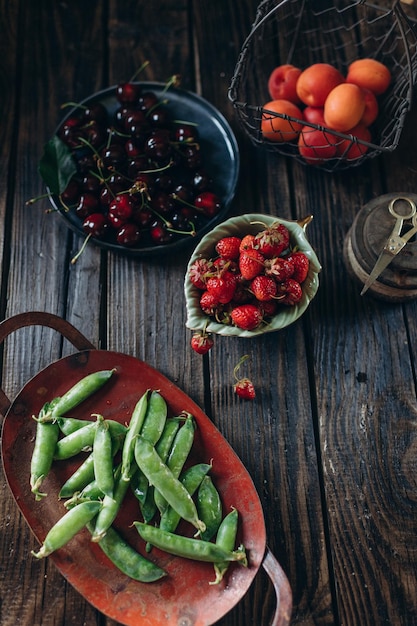 fotografia de alimentos em frutas e bagas discretas vitaminas alimentos para vegatarin