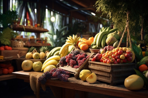 Fotografia de alimentos frescos em feiras orgânicas