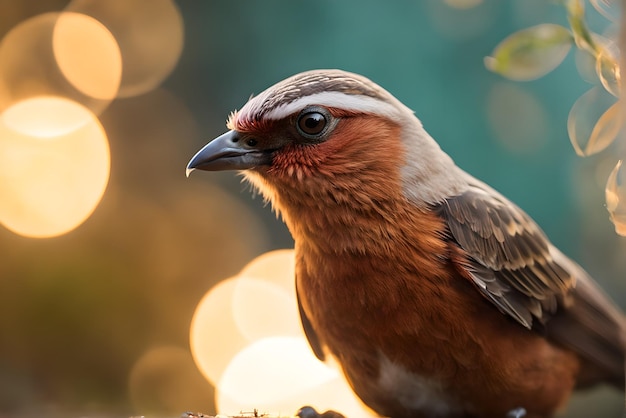 Fotografia de alta qualidade de um bokeh detalhado de um pássaro