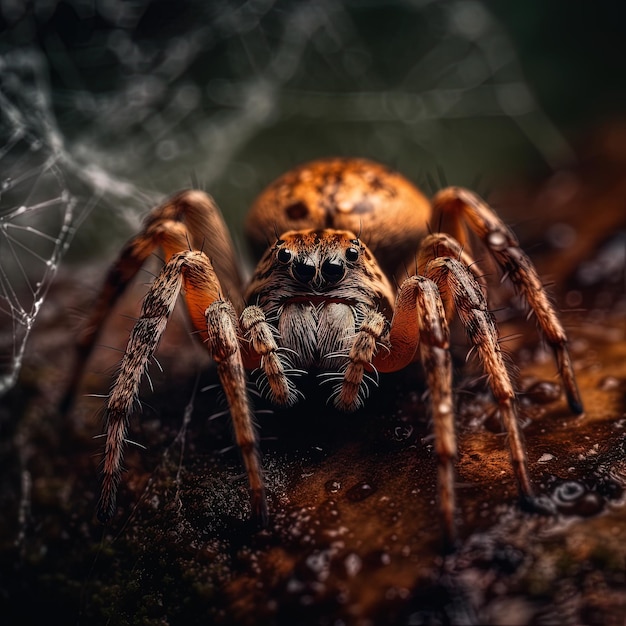 Fotografia de arte intrincada de uma aranha perigosa