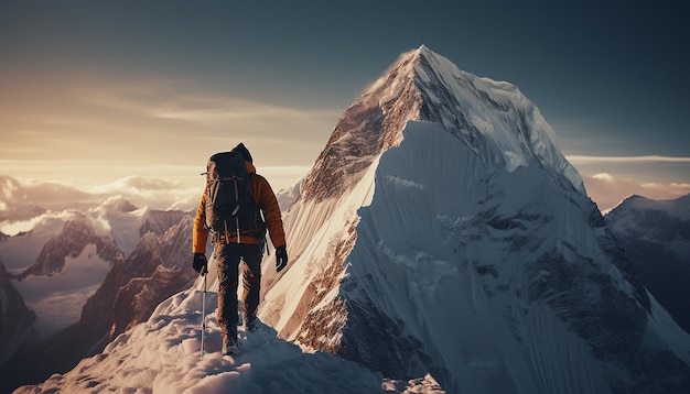 Fotografia de aventura profissional de alpinismo