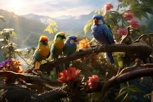 Fotografia de aves exóticas em seus habitats naturais